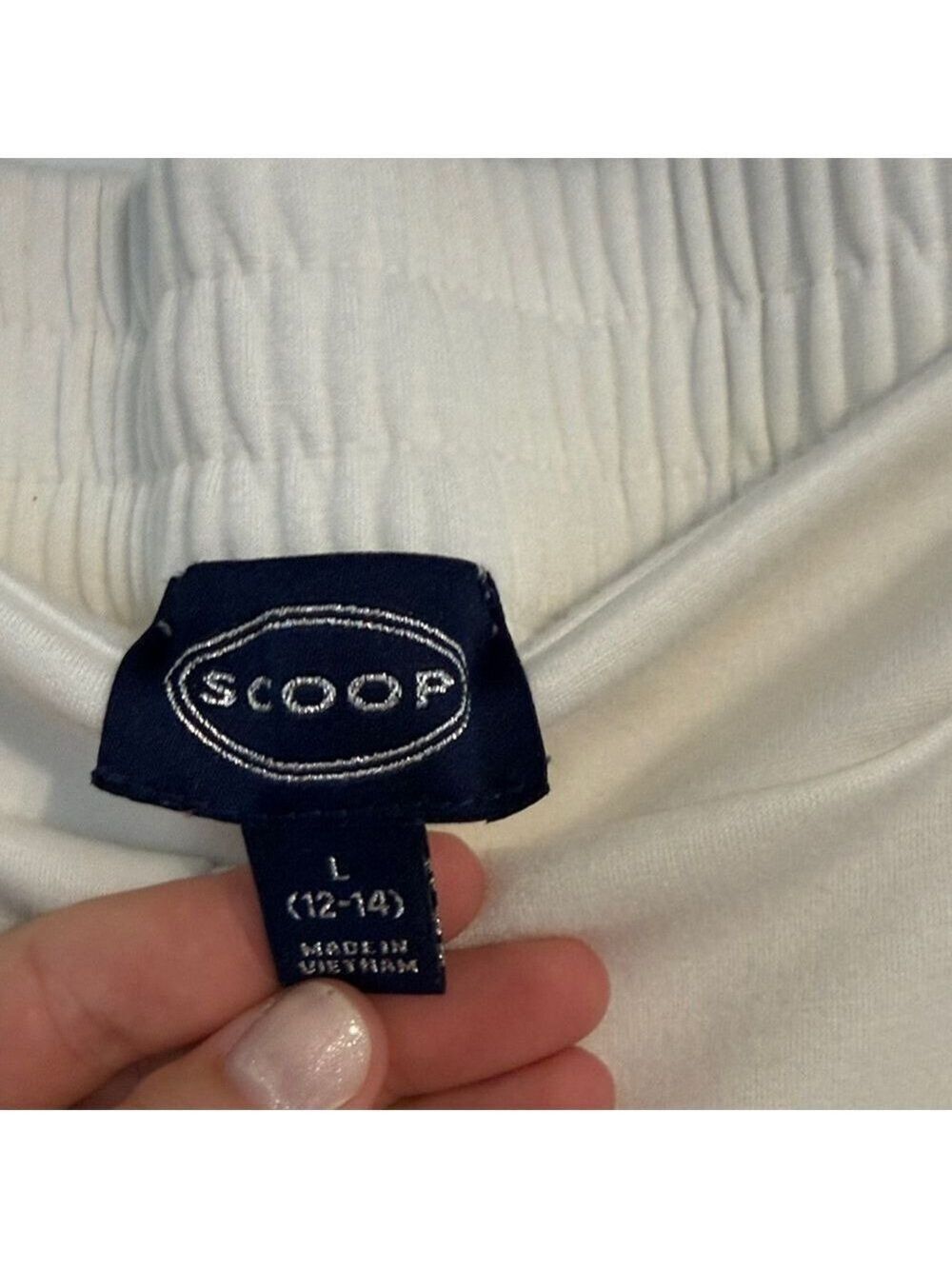 Scoop Scuba Knit Wide Leg Sweatpants Winter White Size L - Picture 8 of 9